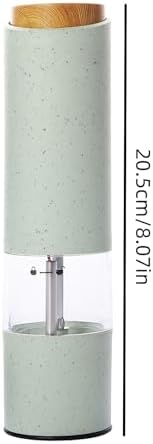 WANGJIAOID Electric Pepper Mill with LED Light Battery Powered Adjustable Coarseness