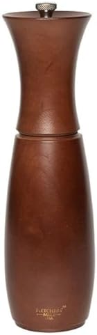 Fletchers Mill Border Grill Salt Mill 8-Inch Adjustable Coarseness - Walnut Stain
