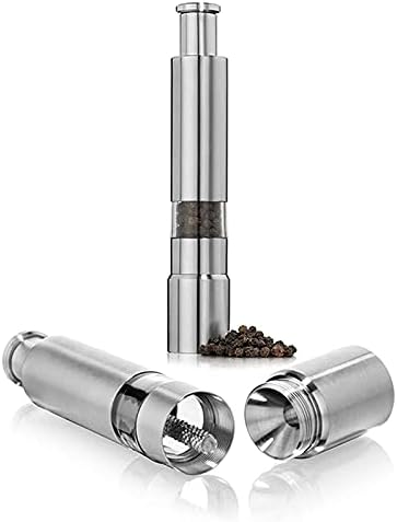 2-Piece Stainless Steel Salt Pepper Mill Shakers