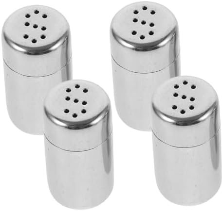 Cabilock 4-Piece Mini Stainless Steel Salt and Pepper Shakers Set