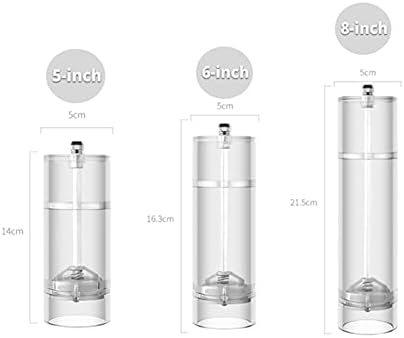 LEIXIUSM Sky Adjustable Salt Pepper Mill 6-inch Clear Acrylic