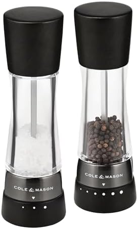Cole Mason Precision Salt Pepper Mill Set Black Wood