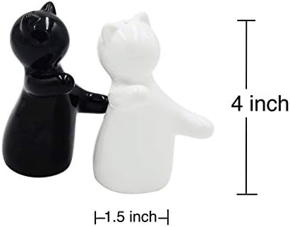 Holitika Cat Salt Pepper Shakers White Black Couple Set