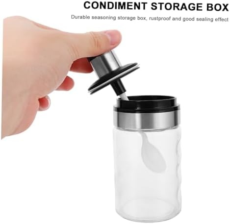 UTHCLO 1pc Stainless Steel and Glass Seasoning Shaker with Spoon