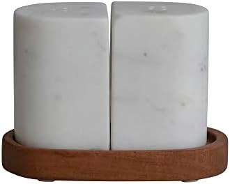 Bloomingville Marble Acacia Wood Salt Pepper Set of 3