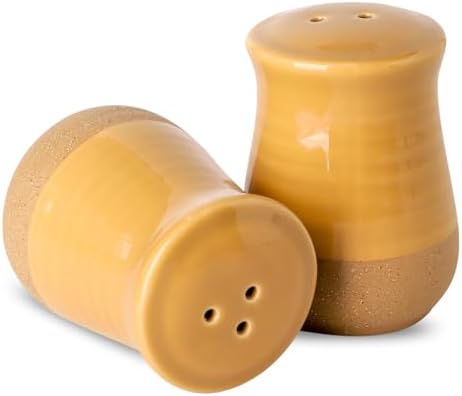 Unique Ceramic Salt Pepper Shakers - 2-Piece Set
