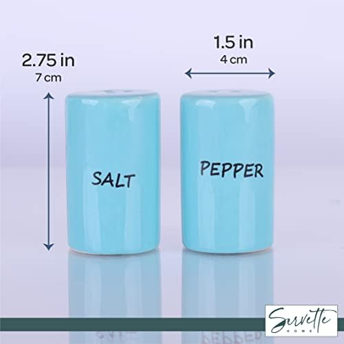 Sleek Blue Salt and Pepper Shakers with High-Quality Ceramic Design