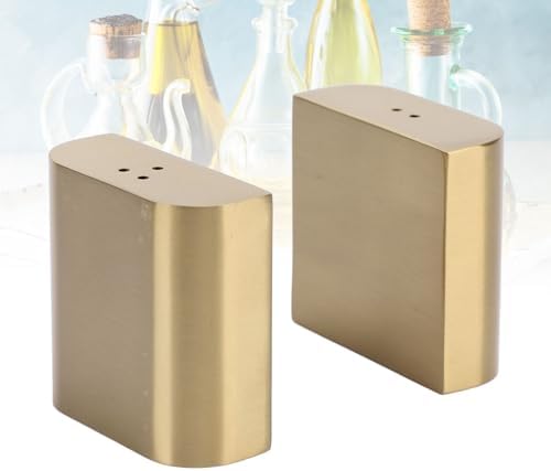Sturdy Stainless Steel Salt Pepper Shakers Set with lids for Home Kitchen