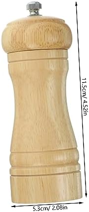 KICHOUSE 1pc Manual Pepper Mill Salt Shaker Gadget - Wood Pepper Grinder Refillable