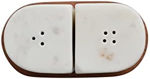 Bloomingville Marble Acacia Wood Salt Pepper Set of 3