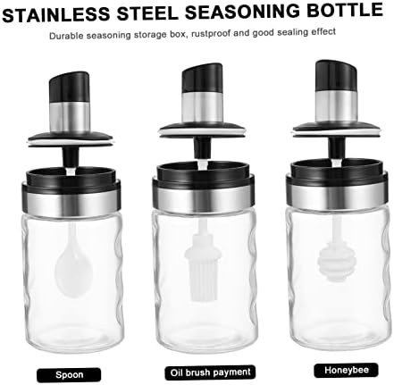 UTHCLO 1pc Stainless Steel and Glass Seasoning Shaker with Spoon