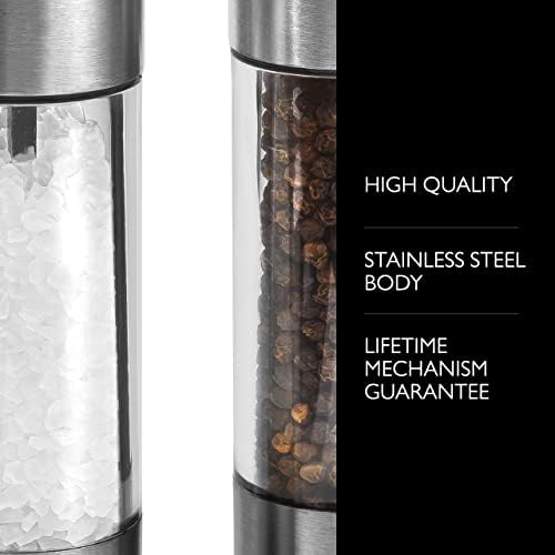 Cole Mason Everyday Salt Pepper Mill Gift Set Refillable Adjustable Salt Pepper Grinders
