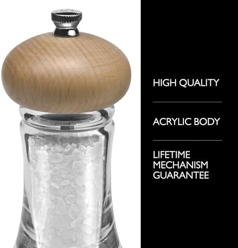 Cole Mason Basic Woods Mill Gift Set - Adjustable Salt Pepper Grinders Hand Wash