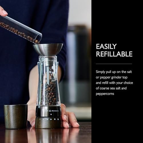 Cole Mason Precision Salt Pepper Mill Set Black Wood