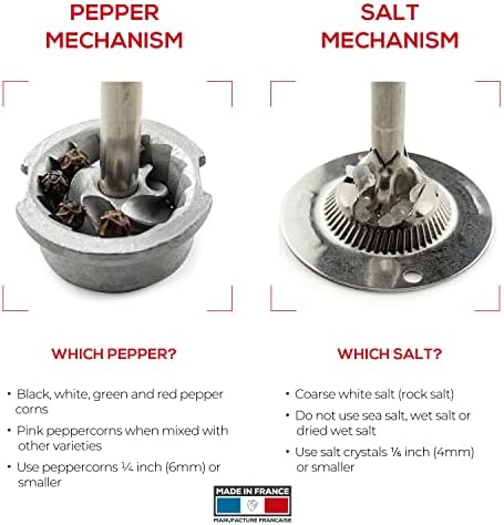Iconic Paris Manual Salt Mill Precision Grind Stainless Steel