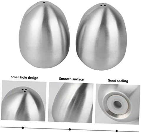 2-Piece Shape Salt Pepper Shakers Set Stainless Steel for Kitchen Uses