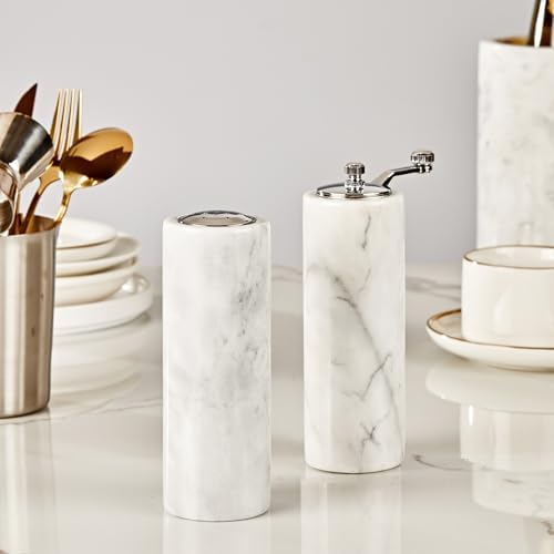 White Marble Salt Shaker - Multi-Purpose Kitchen Dispenser