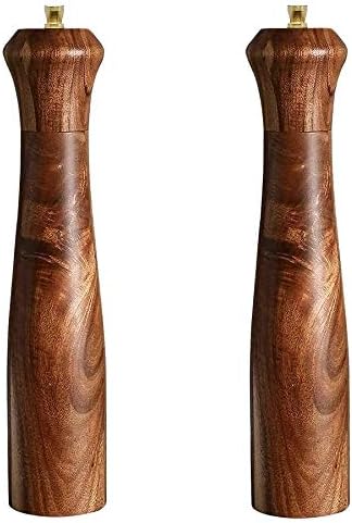 Elegant Acacia Wooden Salt Pepper Mill Set - Perfect Gift