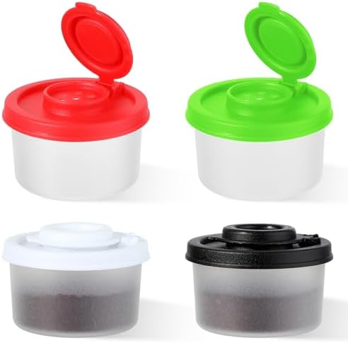 Abeillo 4-Piece Salt and Pepper Shakers Set Compact Moisture-Resistant Travel-Perfect