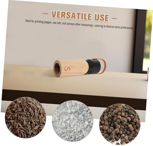 GRIRIW Manual Wooden Pepper and Salt Grinder for Home Kitchen