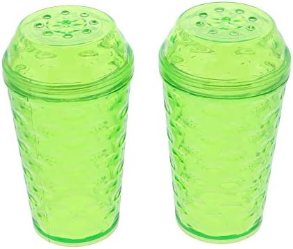 Clear Plastic Salt and Pepper Shaker Set Green