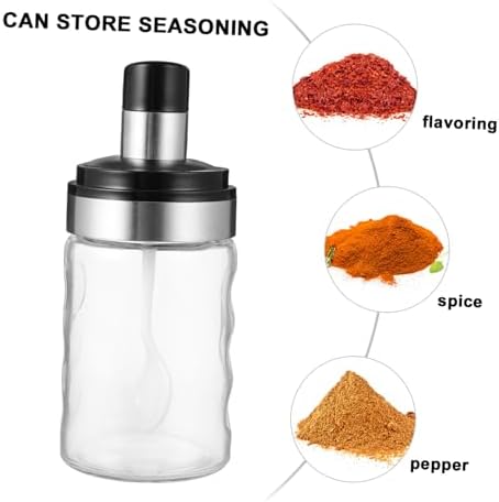 UTHCLO 1pc Stainless Steel and Glass Seasoning Shaker with Spoon
