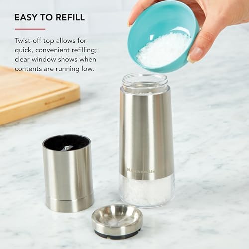 Perfect for Every Bite KitchenAid Stainless Steel Filled Salt Grinder 8 Inch