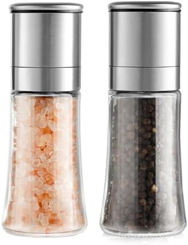 Gulex Salt and Pepper Grinder Set - Glass and Ceramic