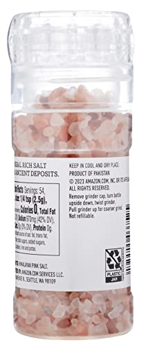Amazon Fresh Pink Himalayan Salt Grinder Hand-Poured 477 Oz
