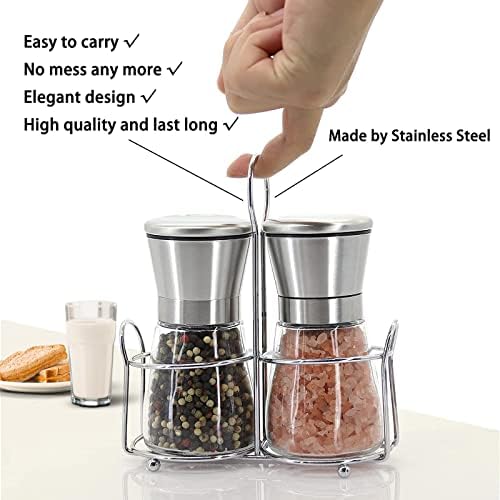 High-Quality 180ml Salt and Pepper grinder set refillable ceramic features