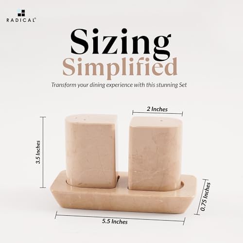 Radicaln Marble Salt Pepper Set With Tray