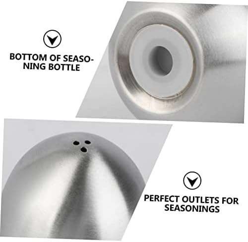 2-Piece Shape Salt Pepper Shakers Set Stainless Steel for Kitchen Uses