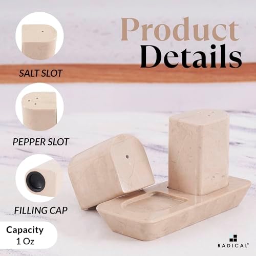 Radicaln Marble Salt Pepper Set With Tray