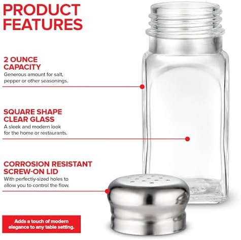 2 oz Glass Salt and Pepper Shakers Set