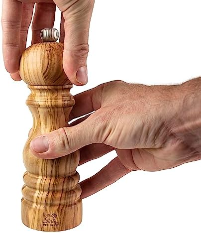 Premium Olive Wood Salt Mill Eco-Friendly French-Designed