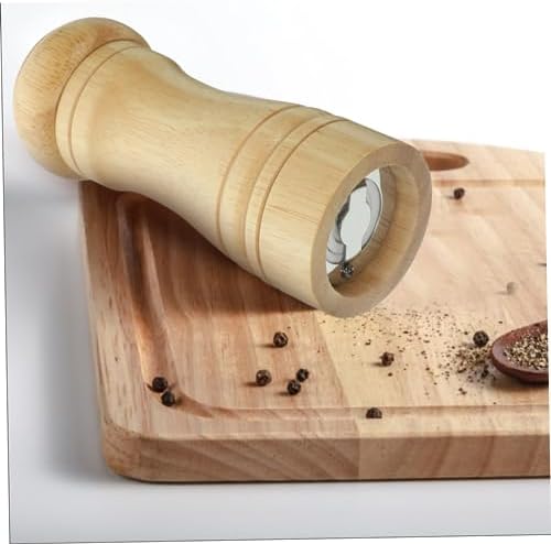 KICHOUSE 1pc Manual Pepper Mill Salt Shaker Gadget - Wood Pepper Grinder Refillable