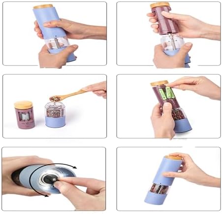 Electric Salt and Pepper Grinder SetAdjustable Coarse to Fine