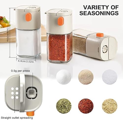 BINGONE Glass Salt Pepper Shaker Set with Quantitative Control
