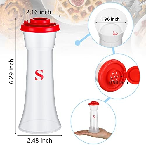 Set of 2 Hourglass Salt and Pepper Shakers with Lids Blue Red