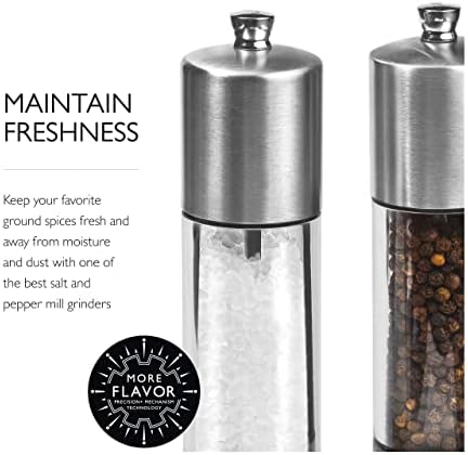 Cole Mason Everyday Salt Pepper Mill Gift Set Refillable Adjustable Salt Pepper Grinders