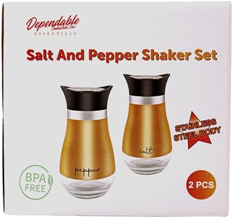 Sturdy Salt Pepper Shaker Set BPA-Free