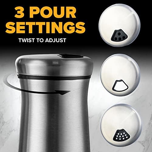 SP HOME GOODS Salt Pepper Shaker Set - Stainless Steel Glass