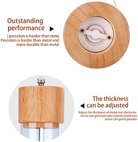 Reliable Manual Salt Pepper Mill with Adjustable Grading Wooden Shell