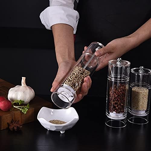 LEIXIUSM Sky Adjustable Salt Pepper Mill 6-inch Clear Acrylic