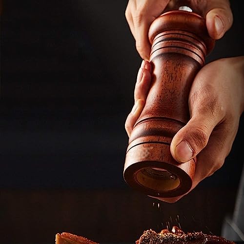 Stylish Set of Wooden Salt and Pepper Grinders - Premium Oak with Adjustable Mechanism