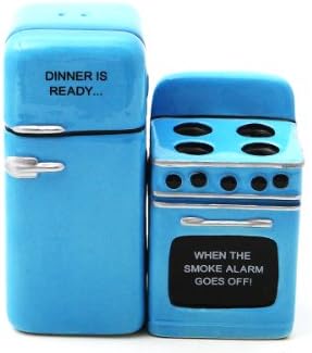 Retro Fridge and Stove Dinner is Ready Magnetic Salt and Pepper Shakers