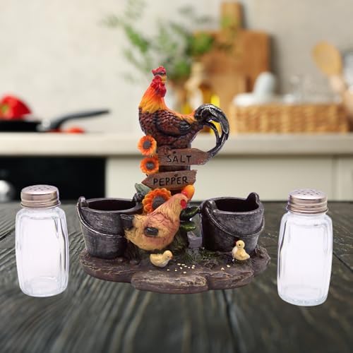 Farm Rooster Salt Pepper Shaker Set Cozy Kitchen Decor