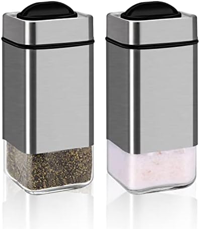 Stylish Salt Pepper Shakers by Aelga with Adjustable Holes for Perfect Measures