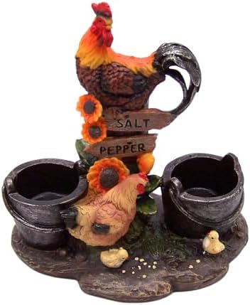 Farm Rooster Salt Pepper Shaker Set Cozy Kitchen Decor