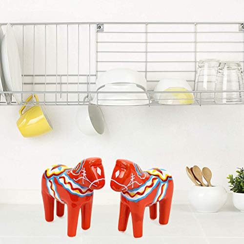 Scandinavian Salt Pepper Set with Dala Horse Design